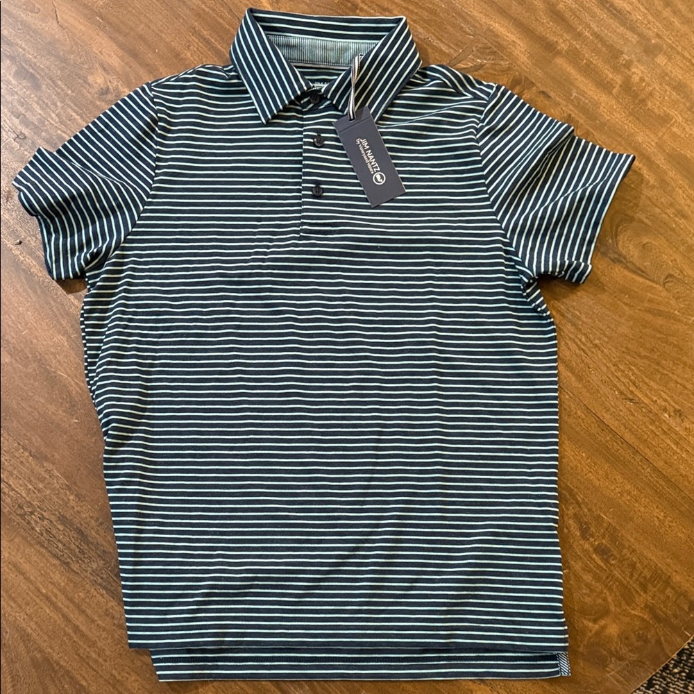 Vineyard Vines Black and White Striped Polo Shirt